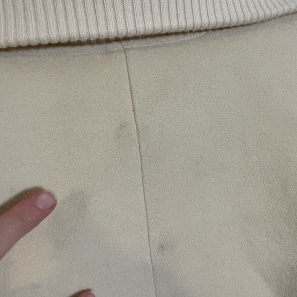 Talbots Wool Blend Ivory Jacket Full Zip Ribbed Collar Cuff Coat Women’s Size 6 - Picture 10 of 10